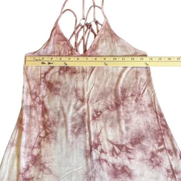 American Eagle Outfitters Strappy Tank Dress Pink White Marble S - Picture 8 of 10
